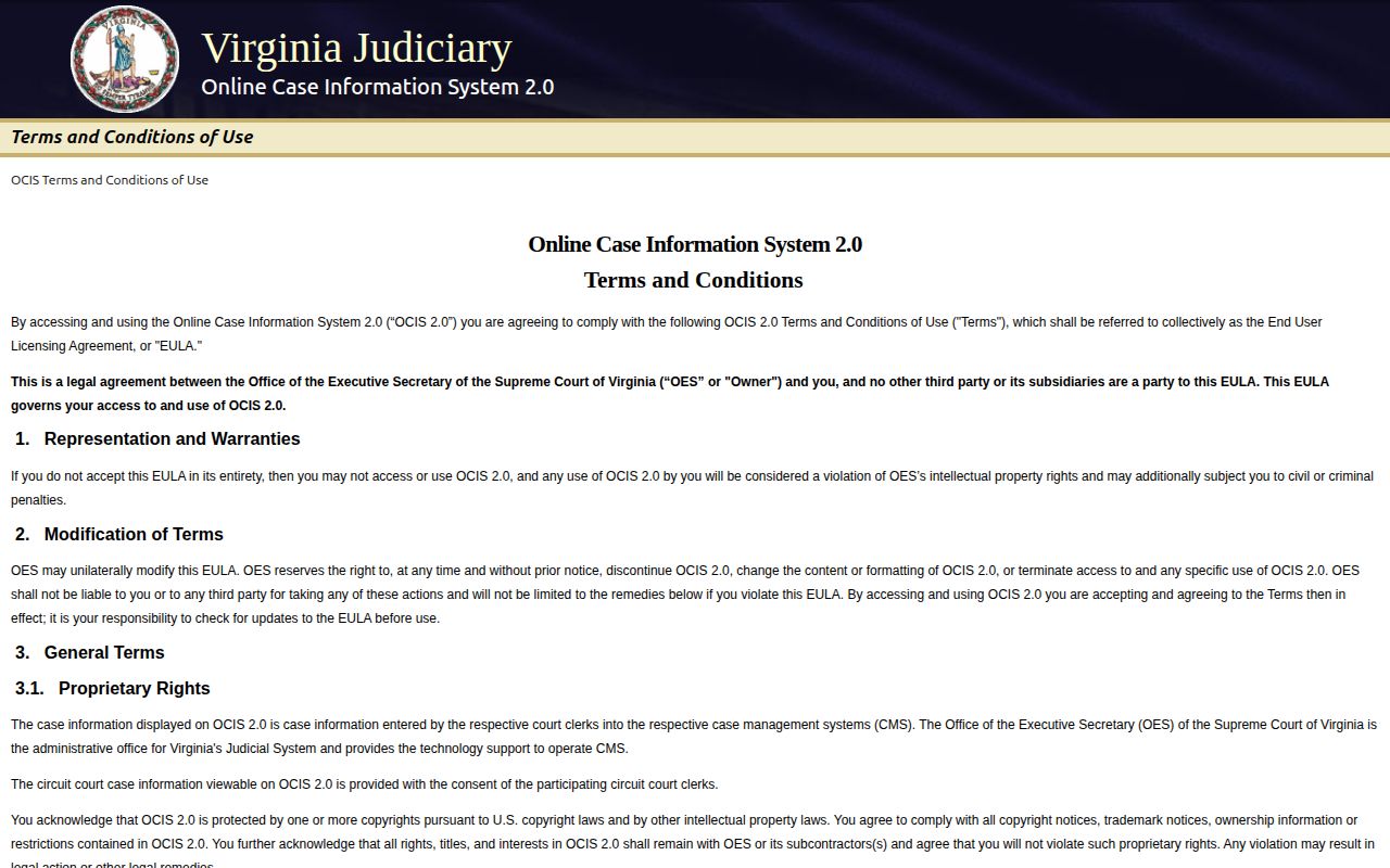 Loudoun Circuit Court release and disposition search portal